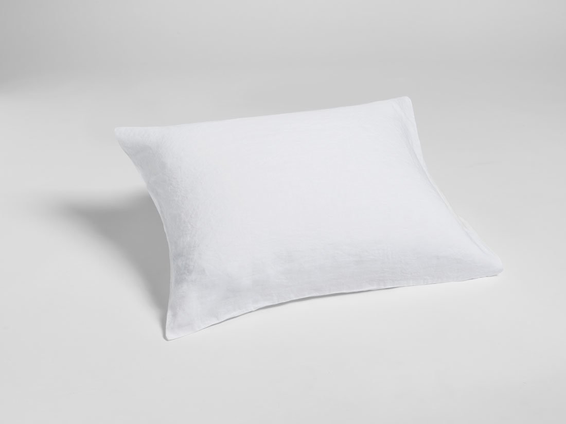Image of Yumeko Kussensloop gewassen linnen pure white 50x60 100% gewassen linnen