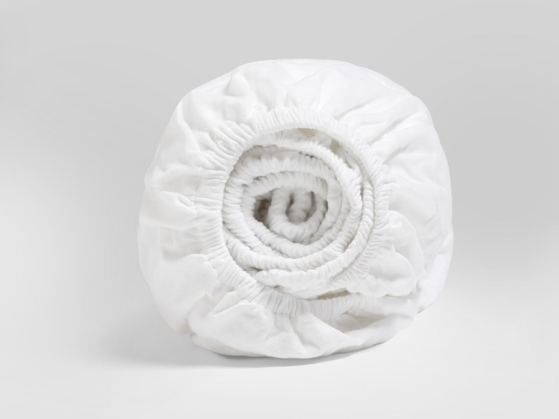 Image of Yumeko Hoeslaken velvet flanel pure white 180x210x30 100% biologisch katoen, flanel (licht geborsteld)