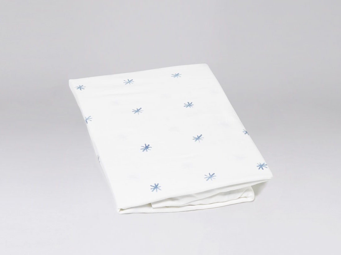 Yumeko Kinderlaken katoen satijn blue starry sky 80x100 100 biologisch en fairtrade katoen, satijn geweven