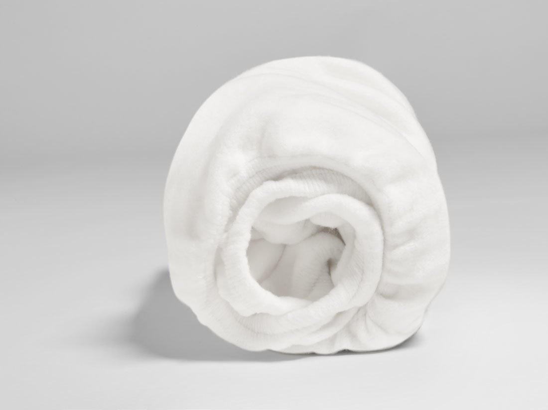 Image of Yumeko Kindermolton katoen pure white 70x150x15 100% biologisch katoen, flanel (gebreid)