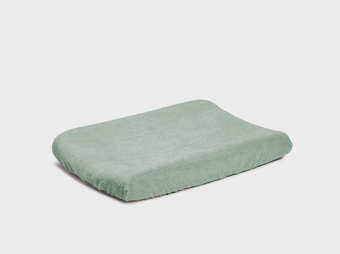 Yumeko Aankleedkussenhoes mini dots sea green 50x70 100 biologisch en fairtrade katoen