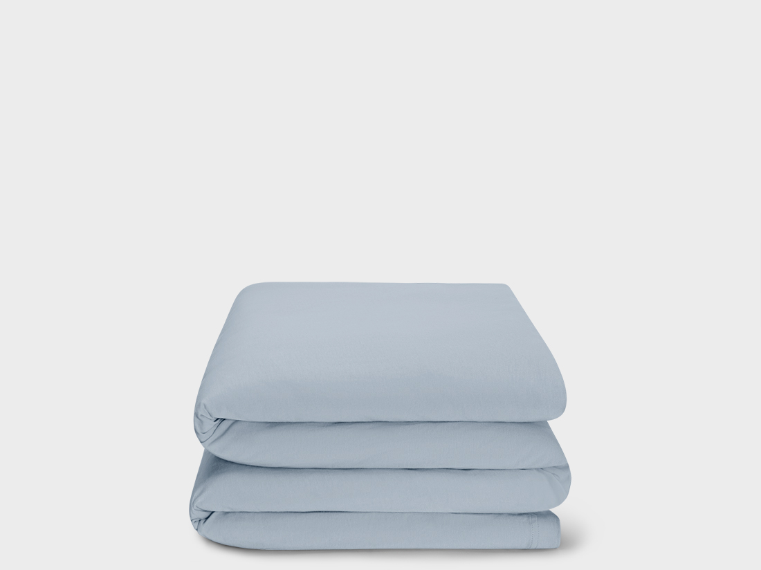 Yumeko Kinderdekbedovertrek jersey soft blue 120x150 100 biologisch en fairtrade katoen, jersey katoen (gebreid)