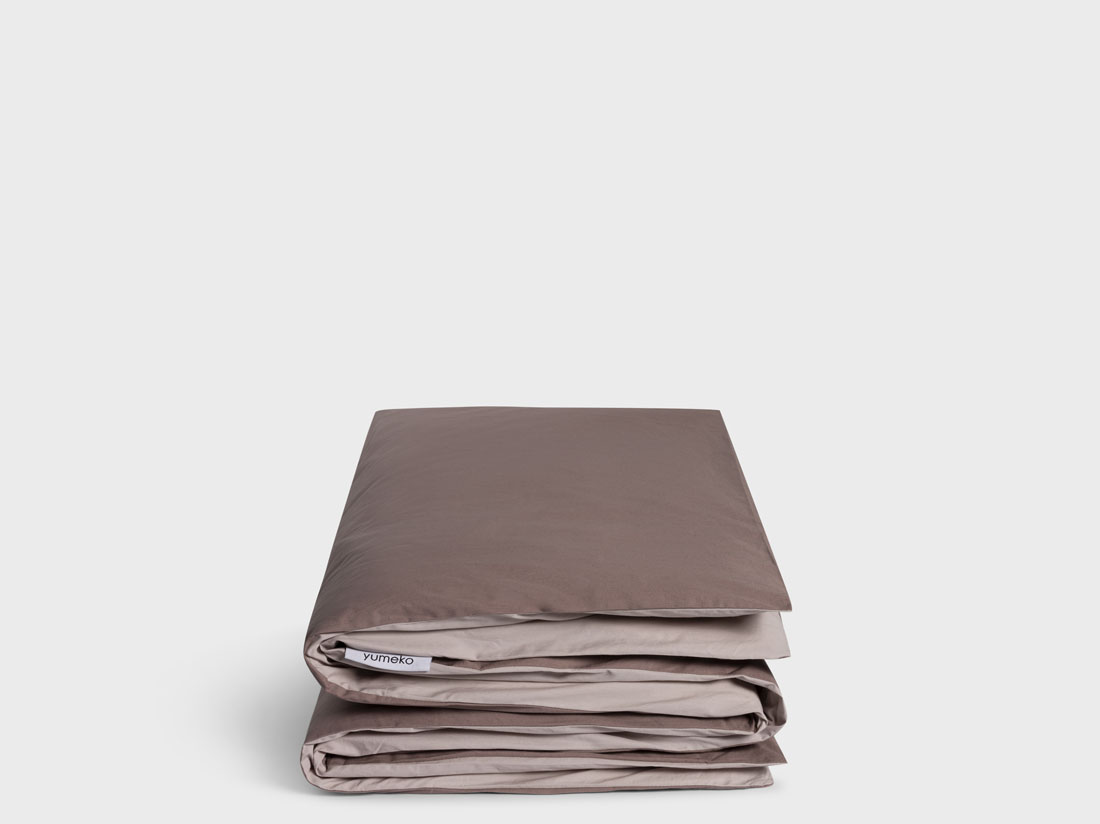 Yumeko Kinderdekbedovertrek percal double face rose mauve 120x150 100 biologisch en fairtrade katoen, percal geweven