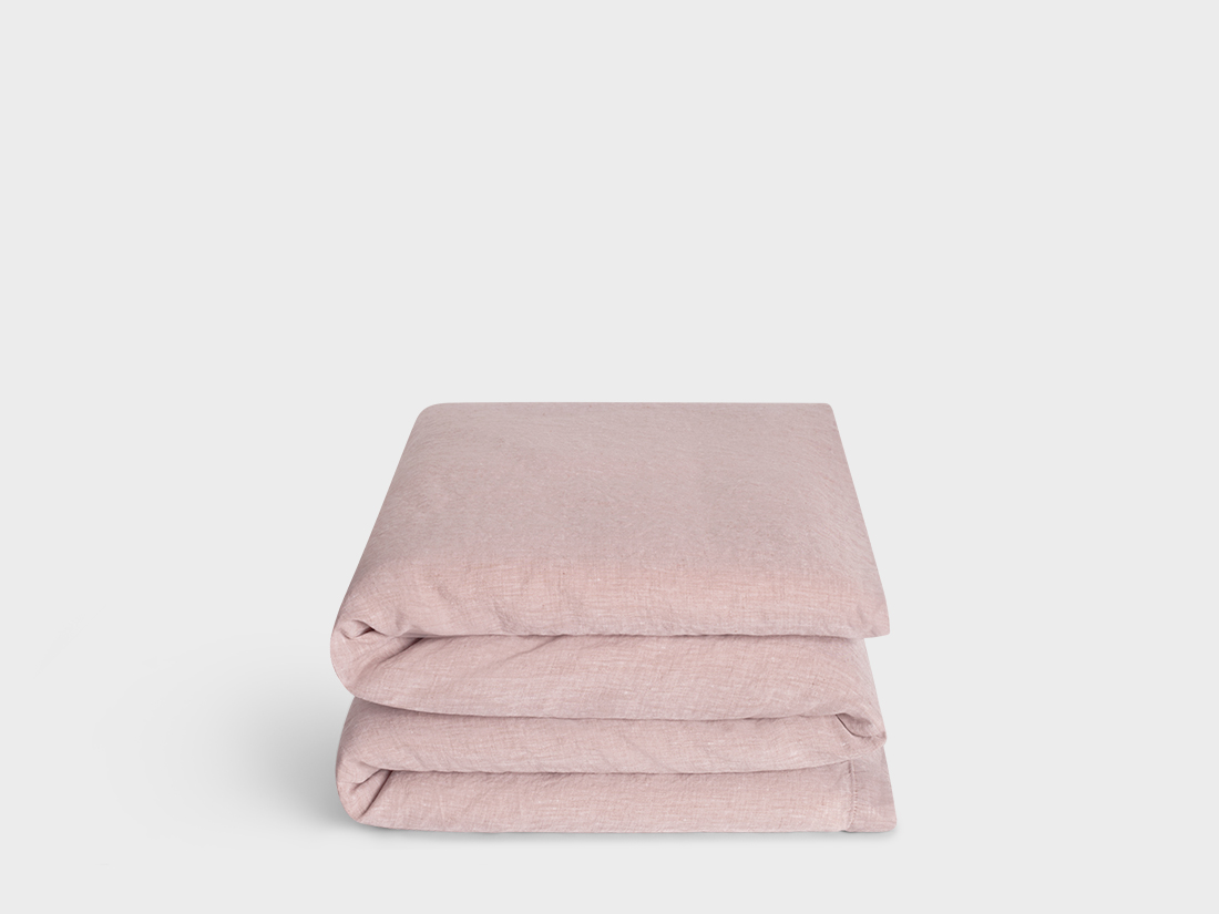 Yumeko Kinderdekbedovertrek gewassen linnen rose chambray 100x135 100 gewassen linnen