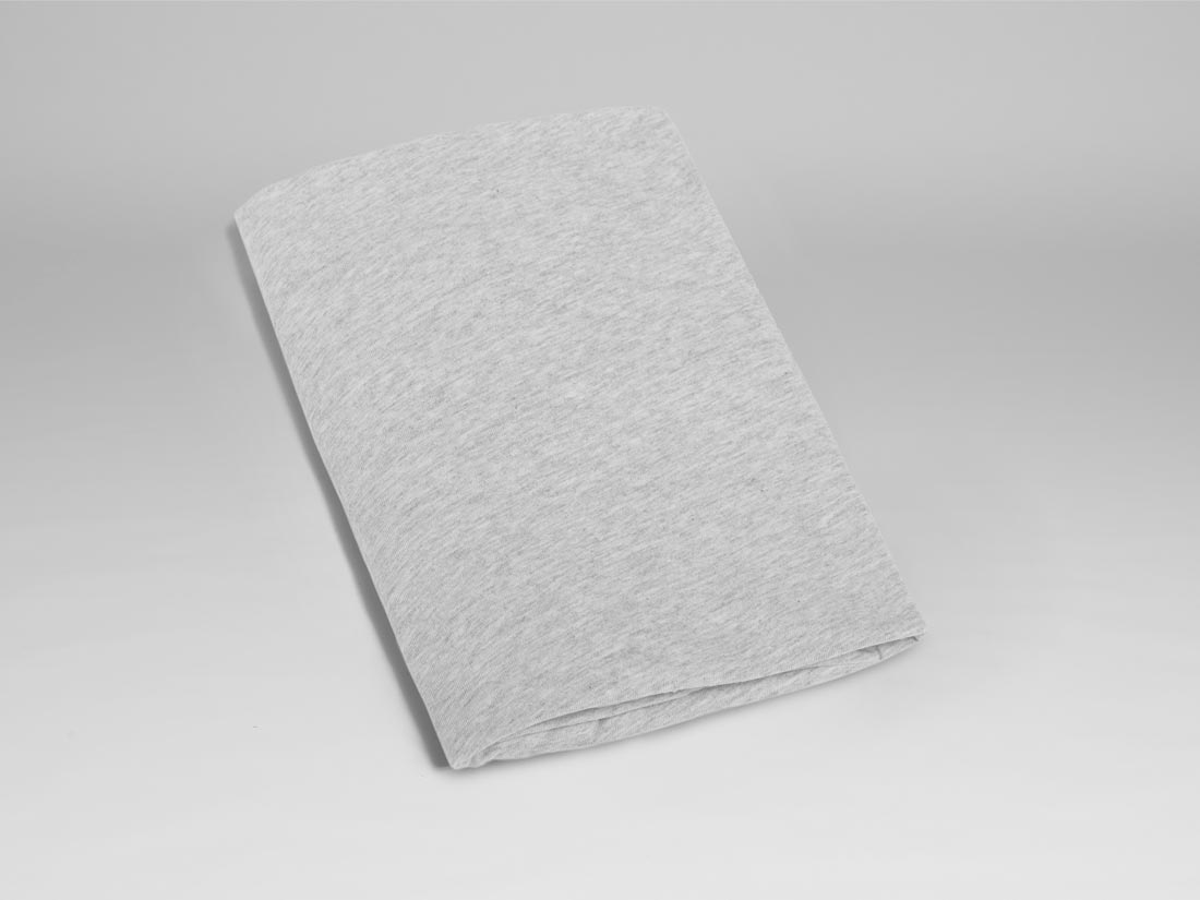 Image of Yumeko Kinderhoeslaken jersey white grey 60x120x15 100% biologisch en fairtrade katoen, jersey katoen (gebreid)