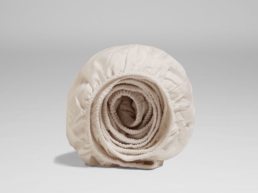 Hoeslaken topper katoen satijn natural