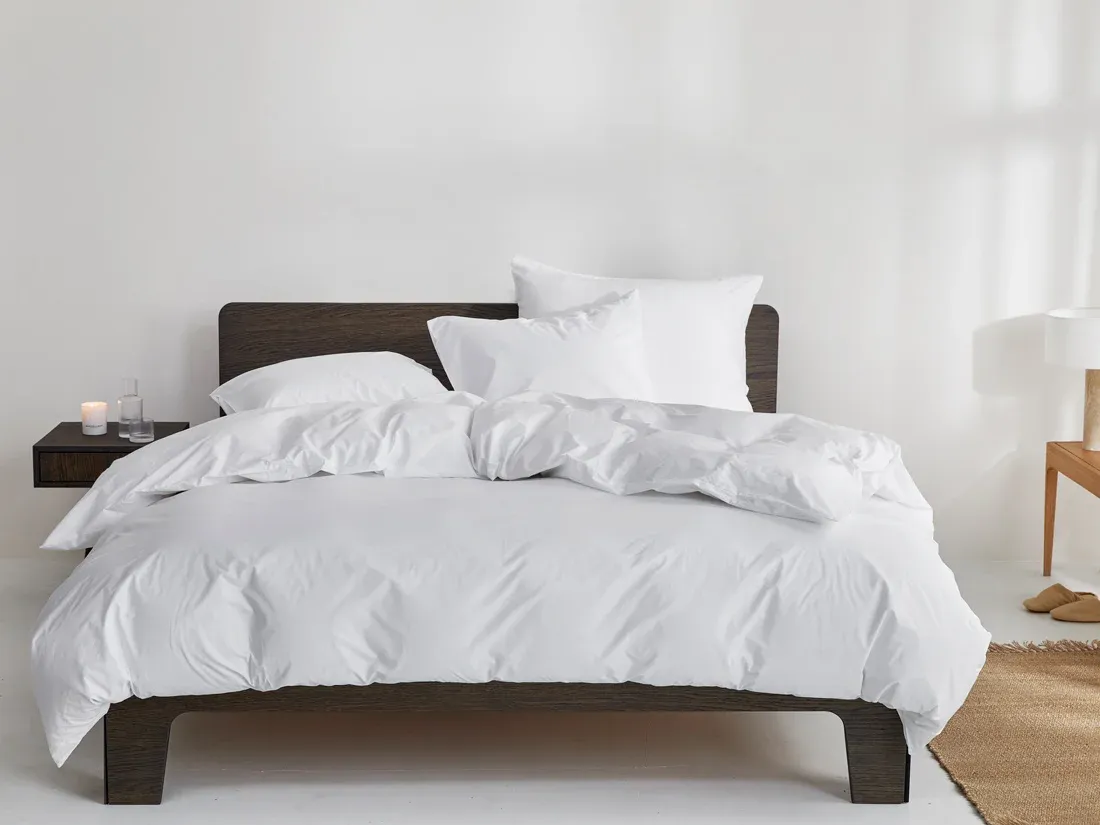 Parure de lit percale blanc pur