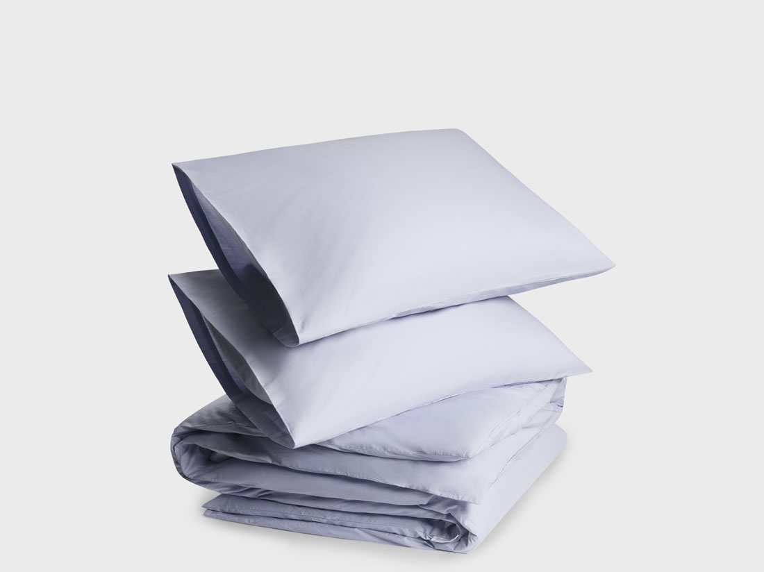 Yumeko Dekbedovertrek percal lavender blue 240x220 2 60x70 100 biologisch en fairtrade katoen, percal geweven