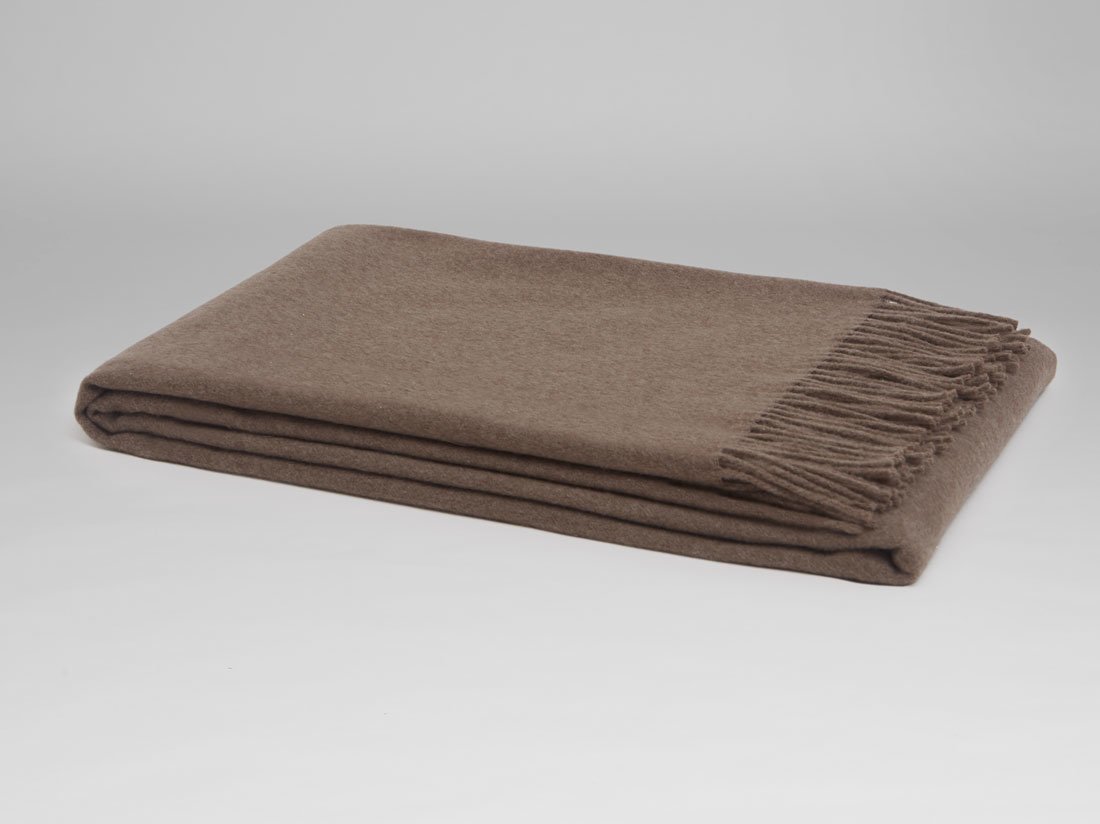 Yumeko Plaid kasjmier taupe melange 100 wol van de cashmere geit