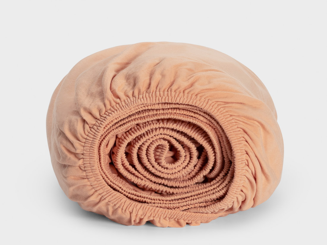 Yumeko Kinderhoeslaken jersey perfect peach 70x145x15 100 biologisch en fairtrade katoen, jersey katoen (gebreid)