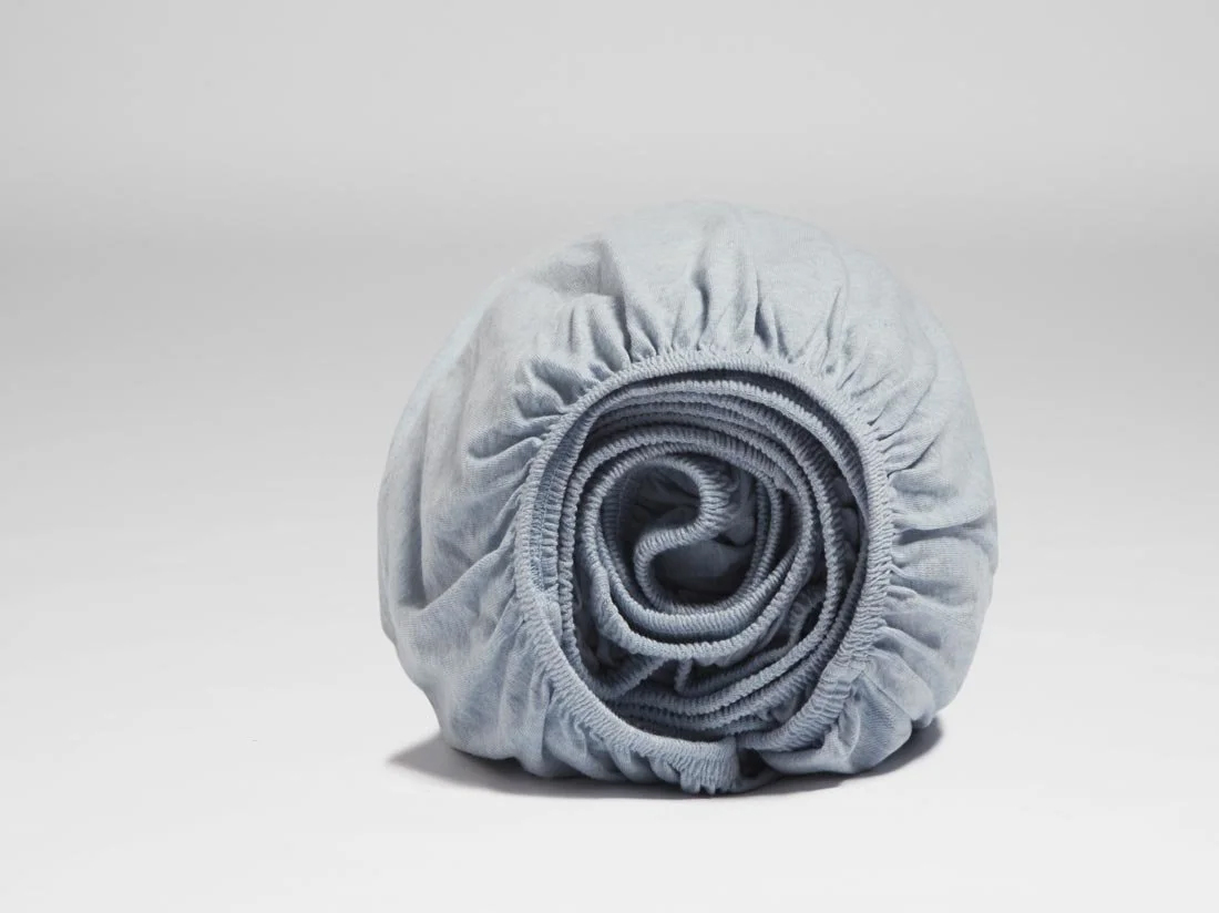 Yumeko Kinderhoeslaken jersey soft blue 100 biologisch en fairtrade katoen, jersey katoen (gebreid)