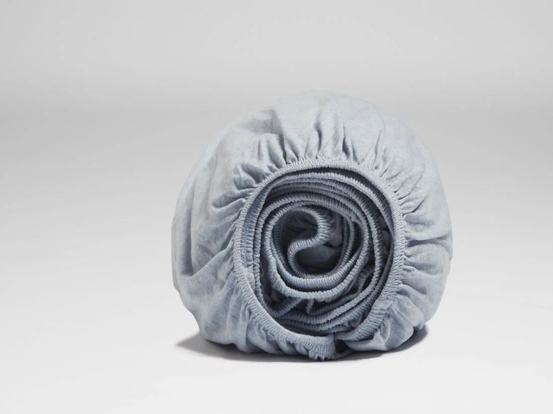 Yumeko Kinderhoeslaken jersey soft blue 70x145x15 100 biologisch en fairtrade katoen, jersey katoen (gebreid)