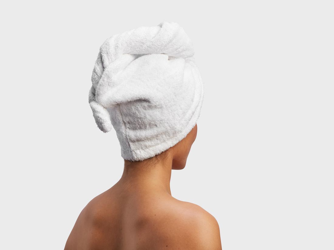 Yumeko Haarhanddoek terry pure white 100 biologisch en fairtrade katoen