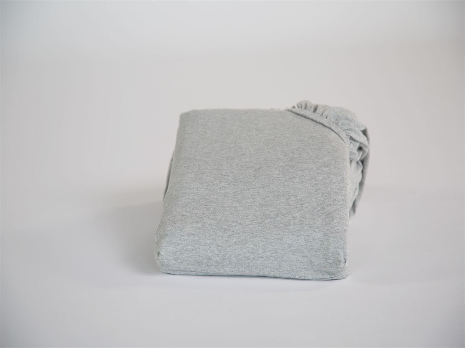 Image of Yumeko Hoeslaken jersey white grey 90x210x30 100% biologisch en fairtrade katoen, jersey katoen (gebreid)