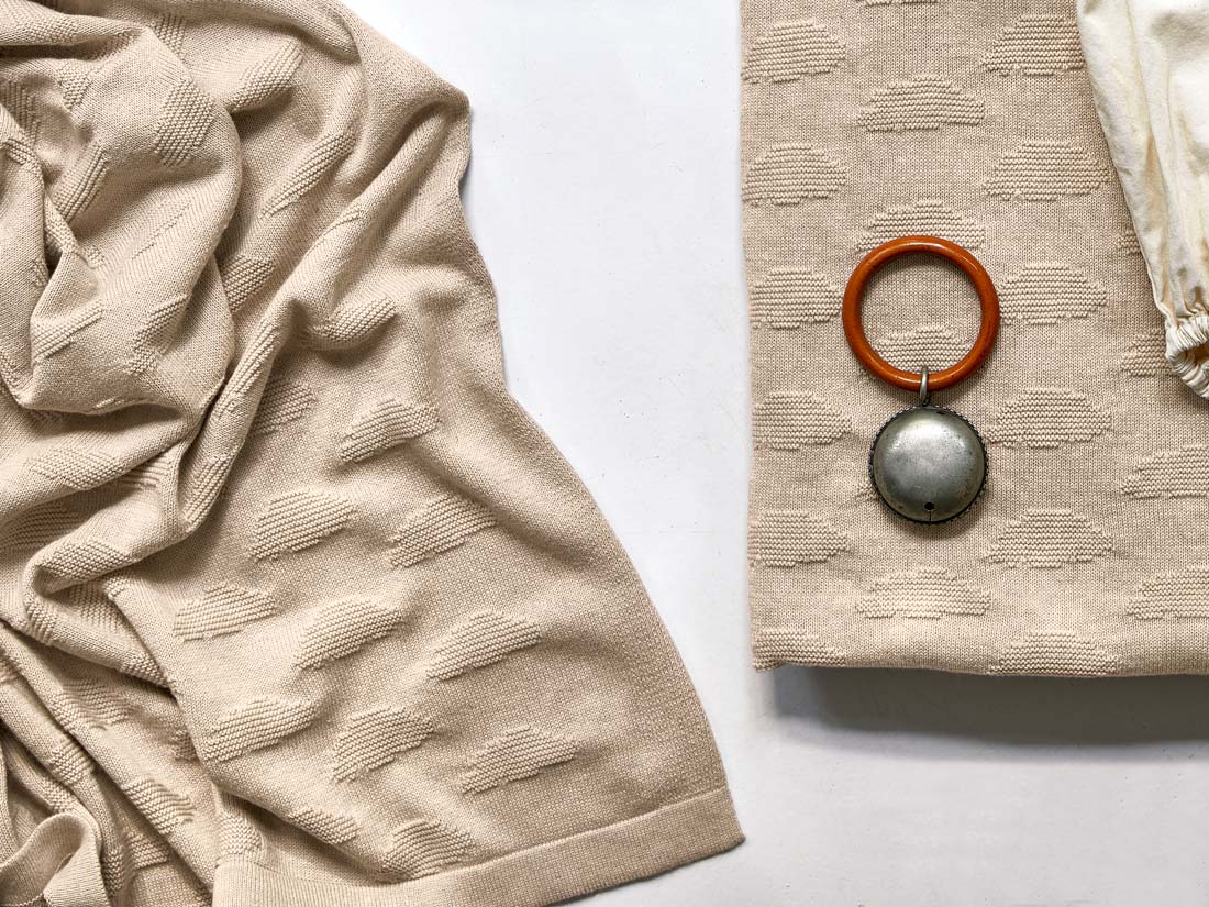 Yumeko Babydeken katoen cloud sand melange 75x100 100 biologisch en fairtrade katoen