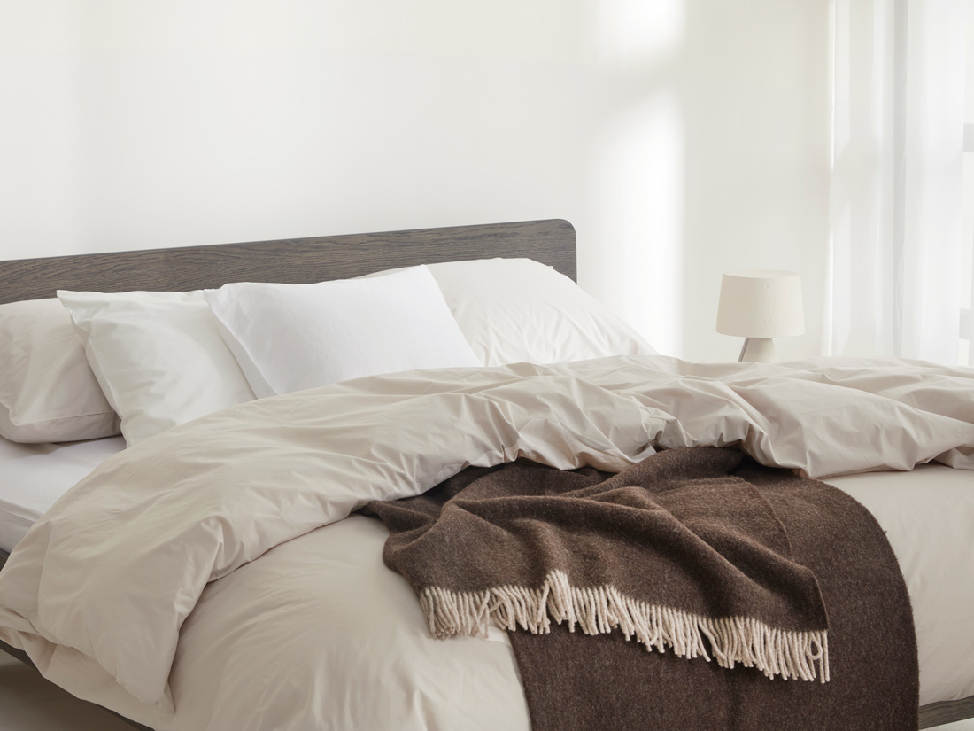 Yumeko Merinowollen deken chestnut melange 150x210 100 merino scheerwol