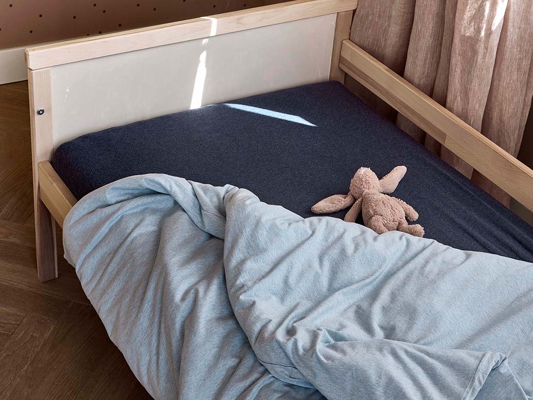 Yumeko Kinderhoeslaken jersey indigo blue 100 biologisch en fairtrade katoen, jersey katoen (gebreid)