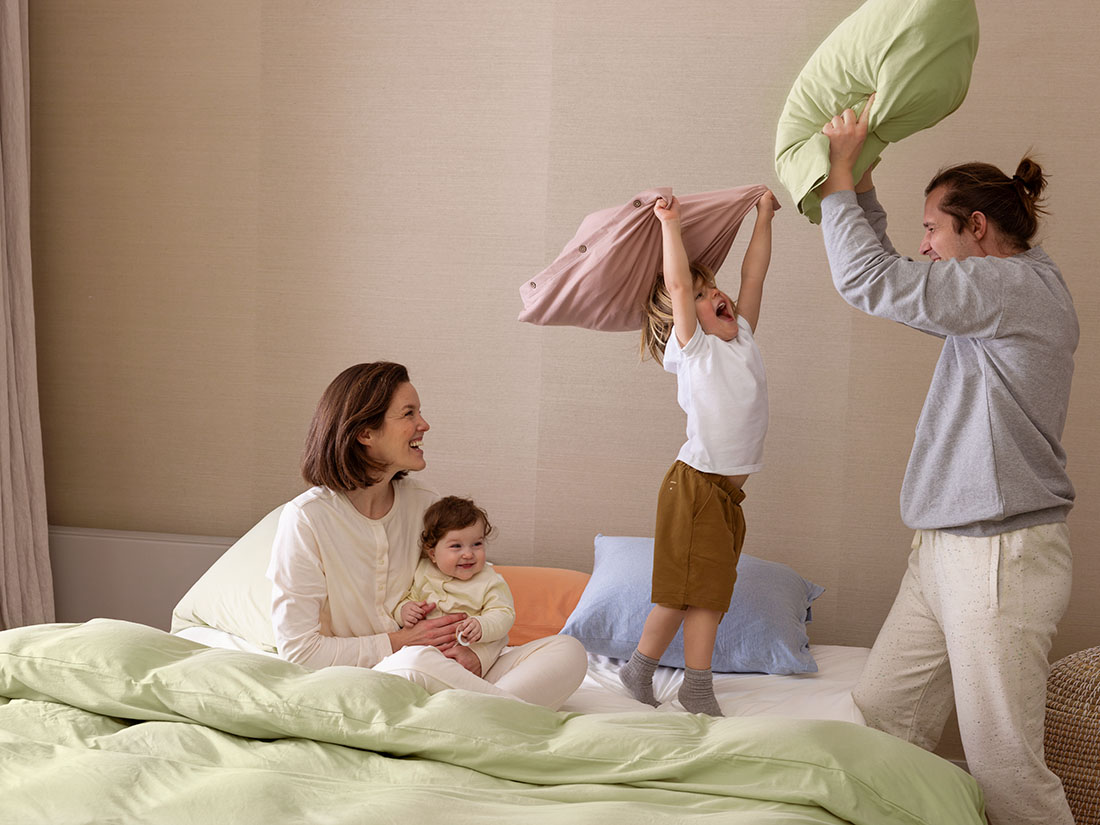 Yumeko Dekbedovertrek jersey pistachio green 100 biologisch en fairtrade katoen, jersey katoen (gebreid)