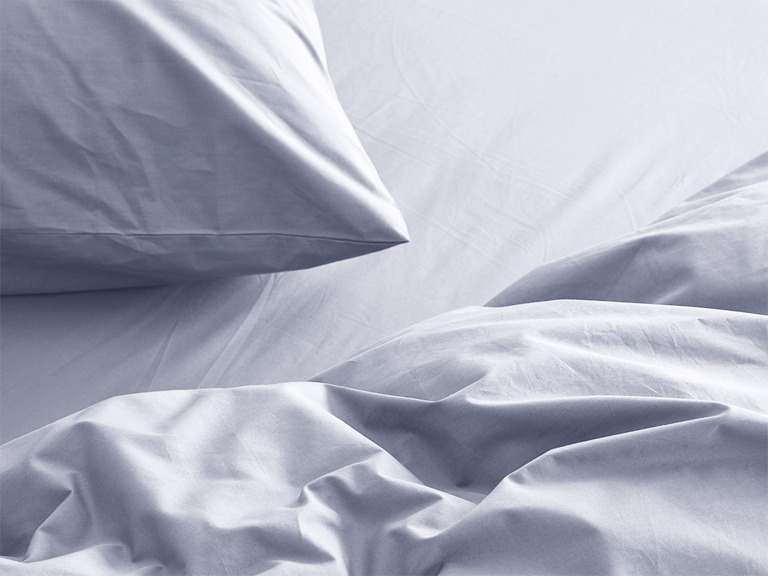 Yumeko Hoeslaken percal lavender blue 100 biologisch en fairtrade katoen, percal geweven