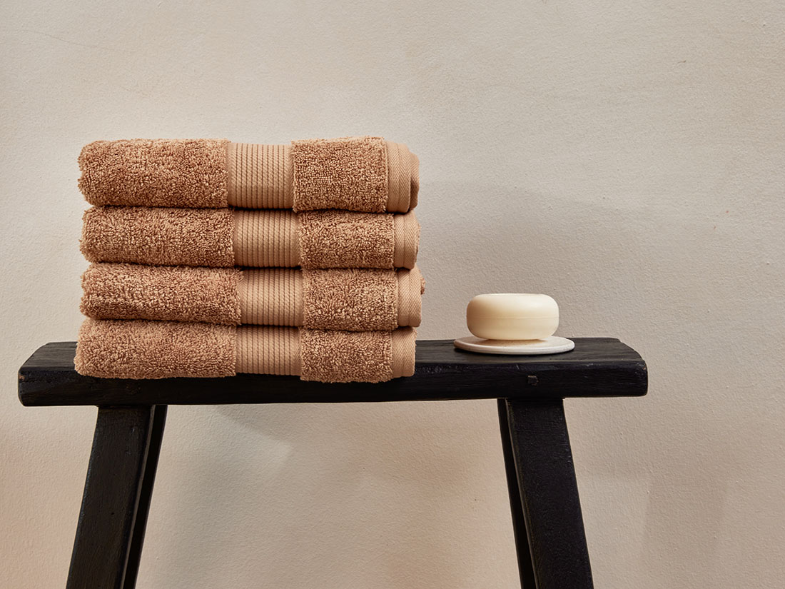 Yumeko Handdoeken terry honey 50x100 100 biologisch en fairtrade katoen