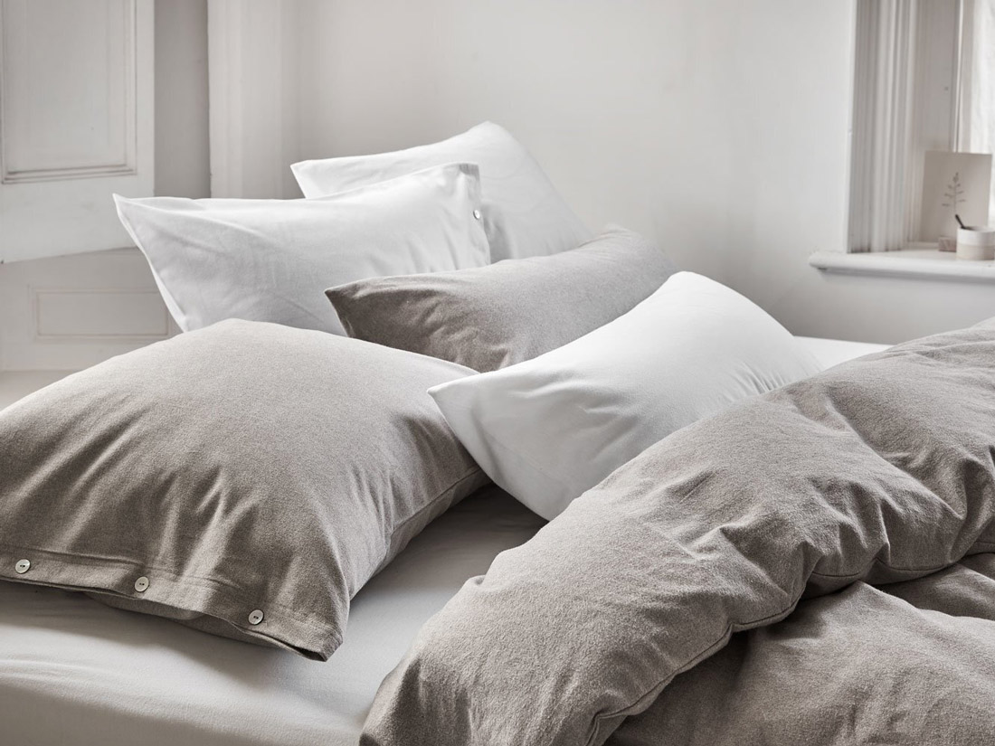 Yumeko Dekbedovertrek velvet flanel stone brown 100 biologisch katoen, flanel (licht geborsteld)