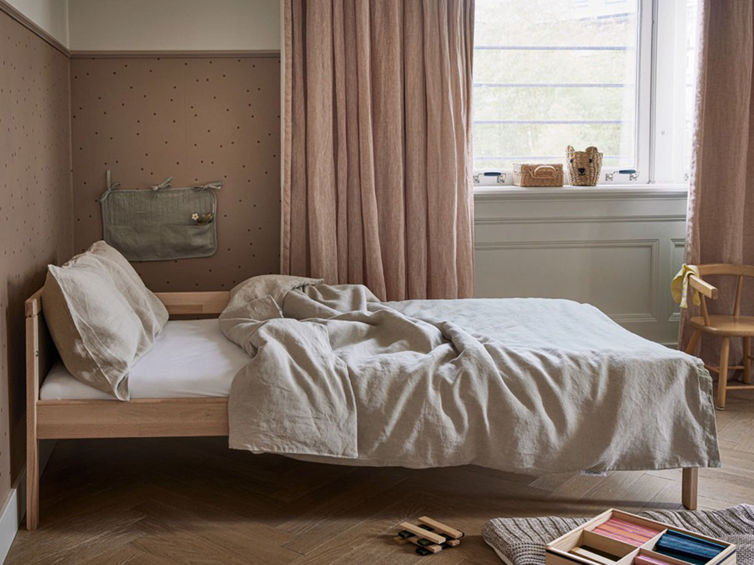 Yumeko Kinderdekbedovertrek gewassen linnen natural 100 gewassen linnen