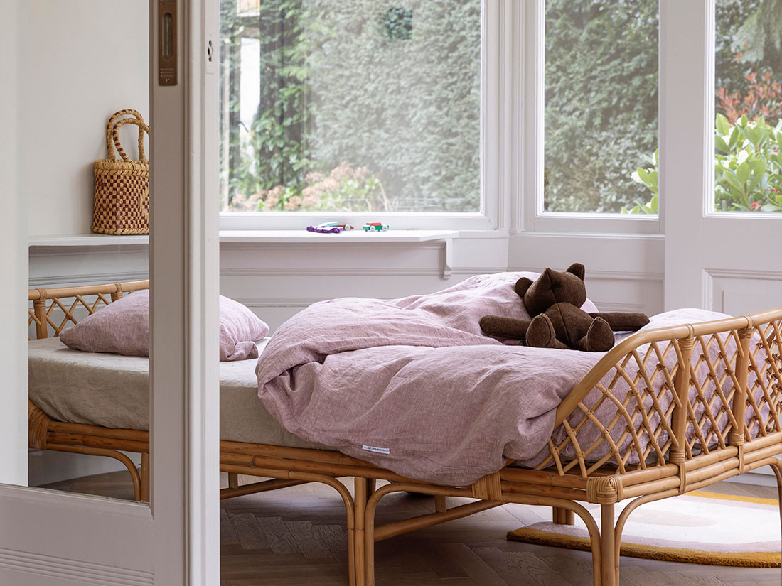 Yumeko Kinderdekbedovertrek gewassen linnen rose chambray 100 gewassen linnen