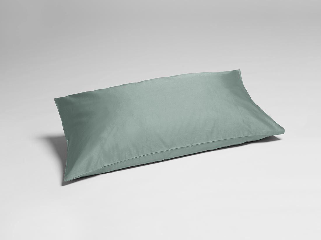 Yumeko Kussensloop katoen satijn sea green 40x80 100 biologisch en fairtrade katoen, satijn geweven