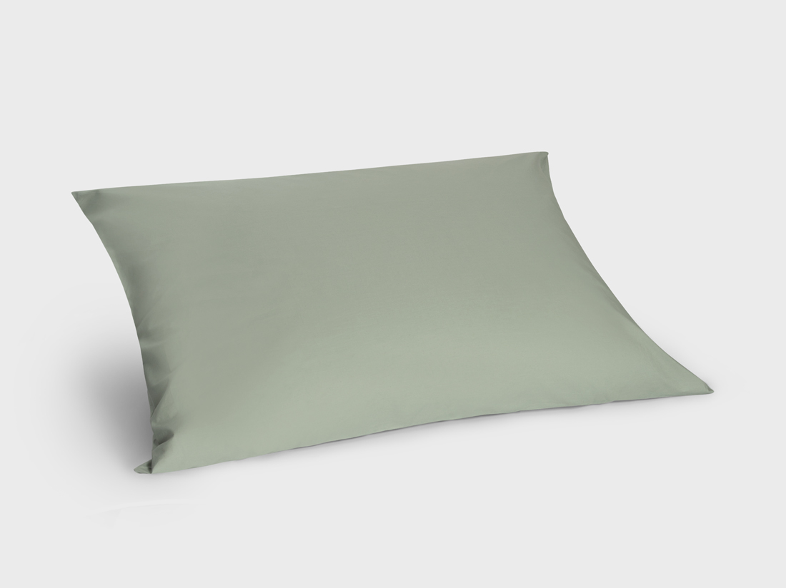 Yumeko Kussensloop percal jade green 70x90 100 biologisch en fairtrade katoen