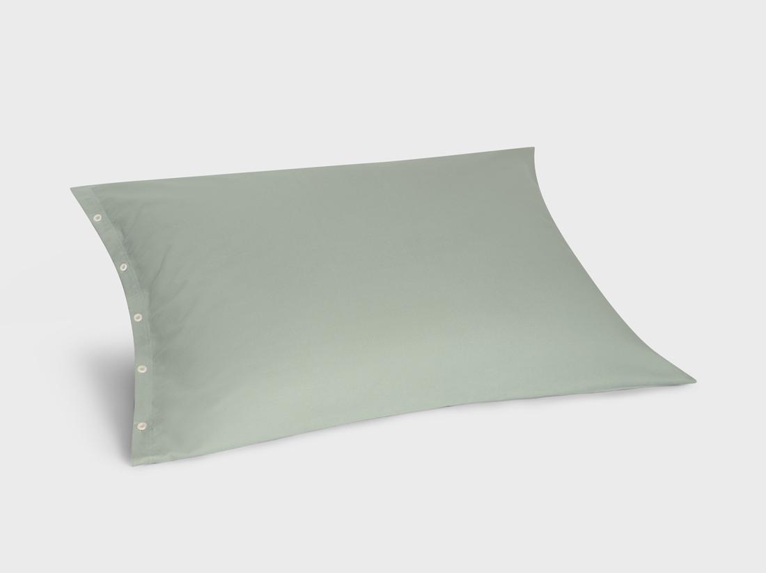 Yumeko Kussensloop velvet flanel pale green 70x90 100 biologisch katoen, flanel (licht geborsteld)