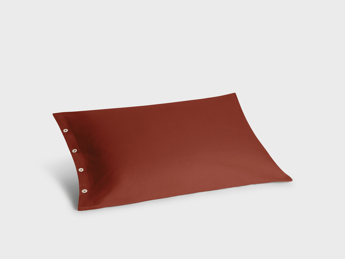 Yumeko Kussensloop velvet flanel red velvet 50x70 100 biologisch katoen, flanel (licht geborsteld)