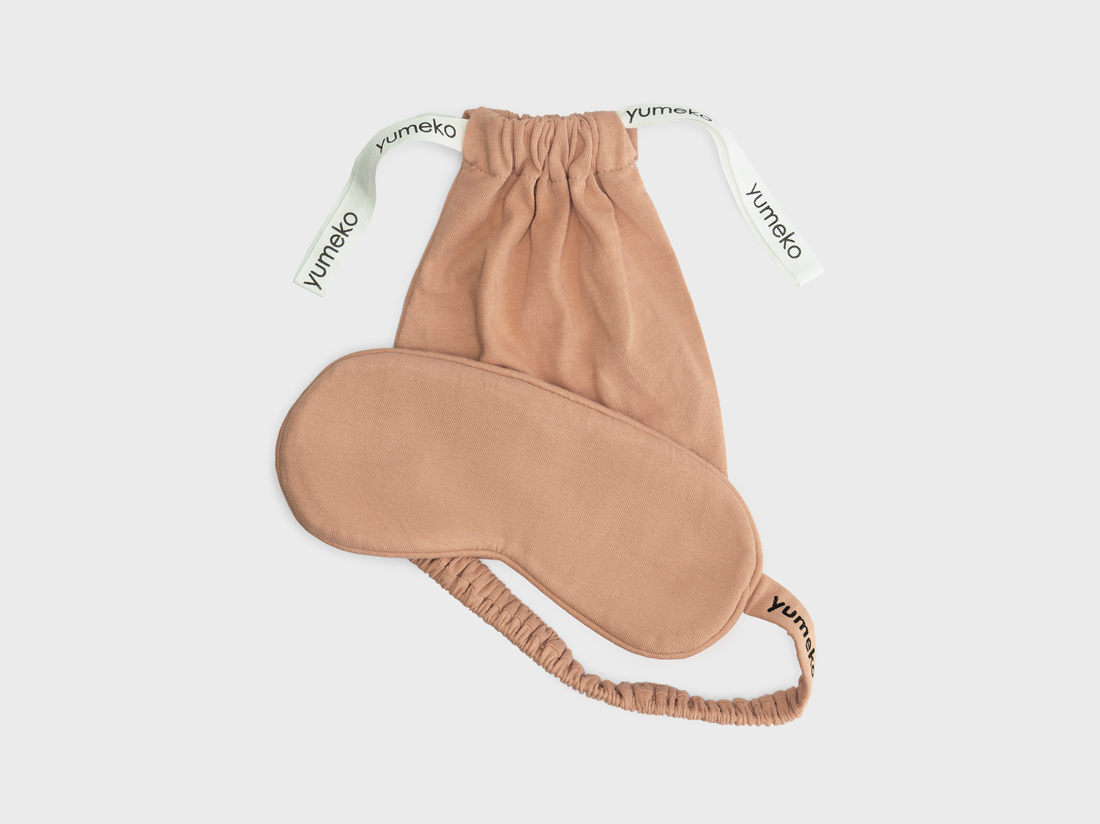 Yumeko Slaapmasker jersey perfect peach 100 biologisch en fairtrade katoen, jersey katoen (gebreid)