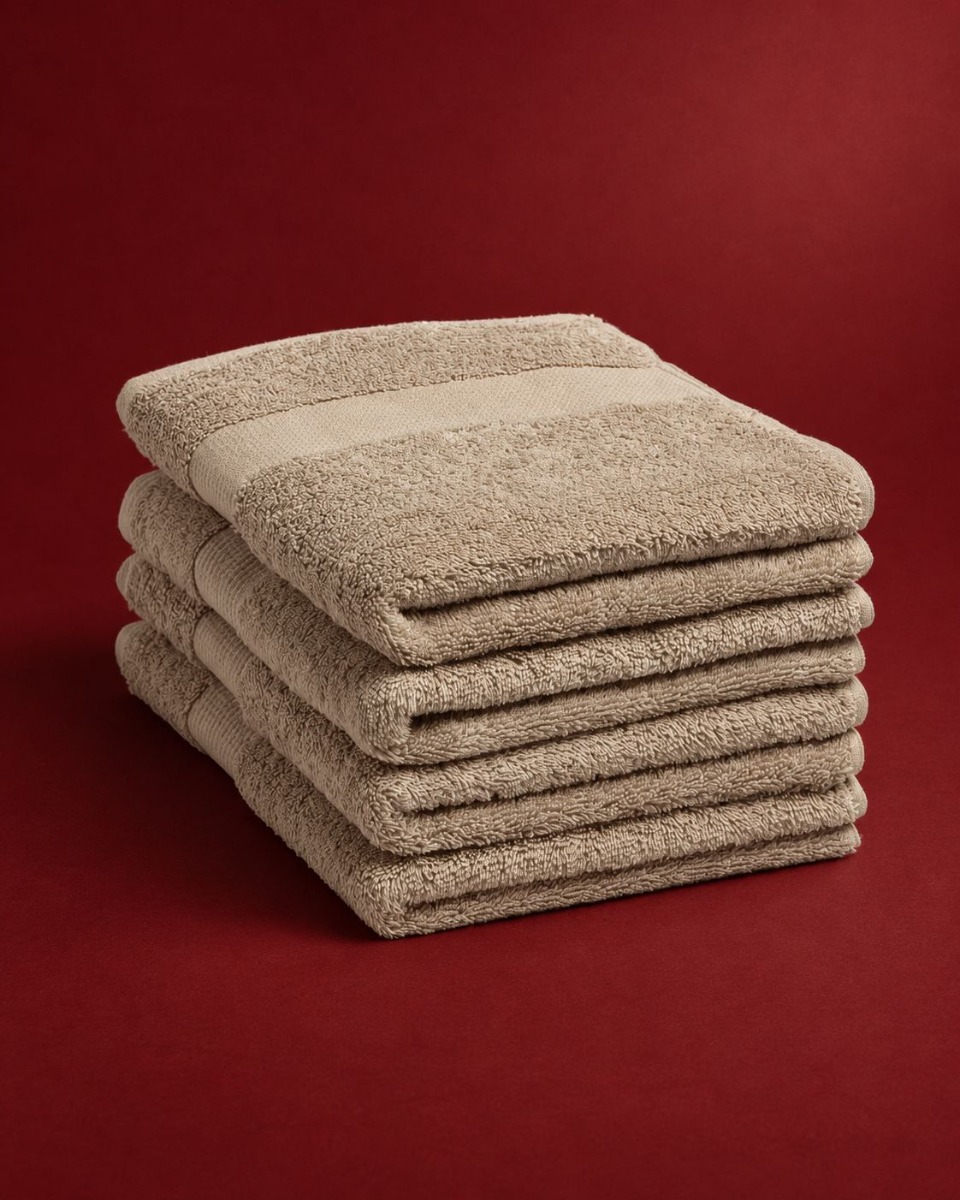 Handdoeken terry warm taupe