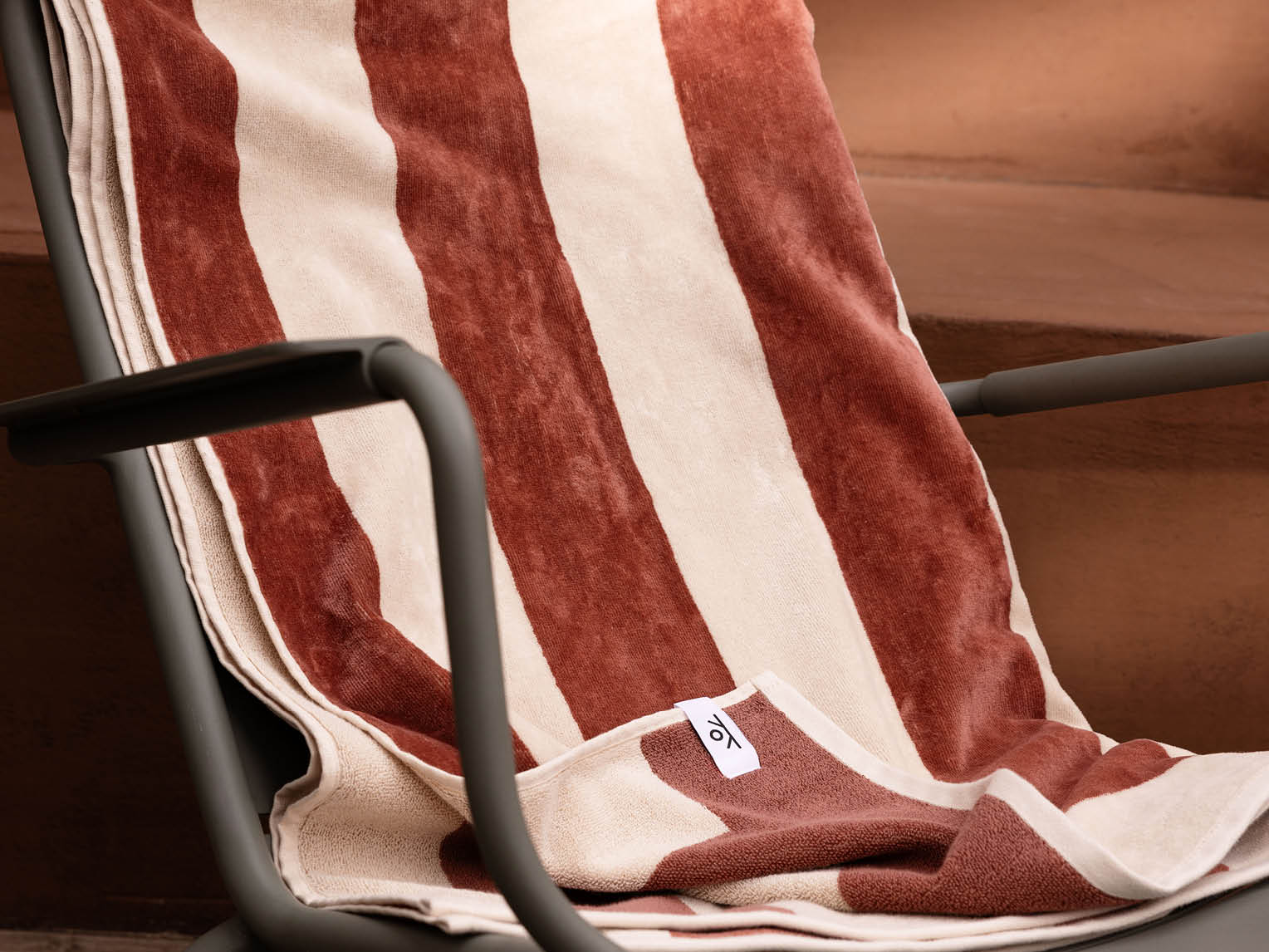 Strandlaken velours blush rose stripe 100x180 - 1 st