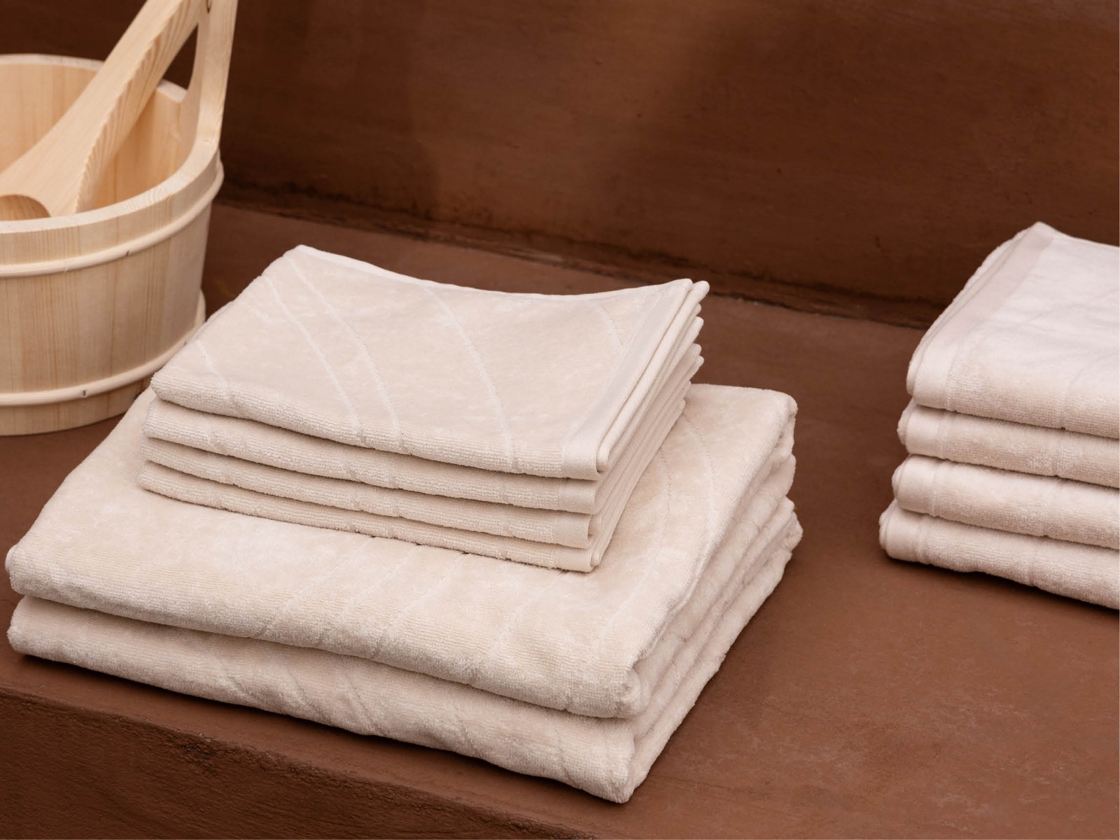 Douchelakens velours soft sand 70x140 - 2 st