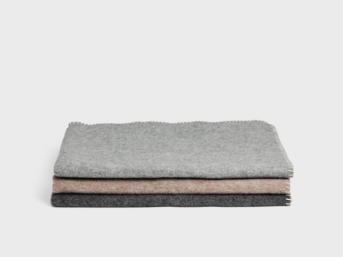 Couverture bébé en laine mérinos charbon 75x100