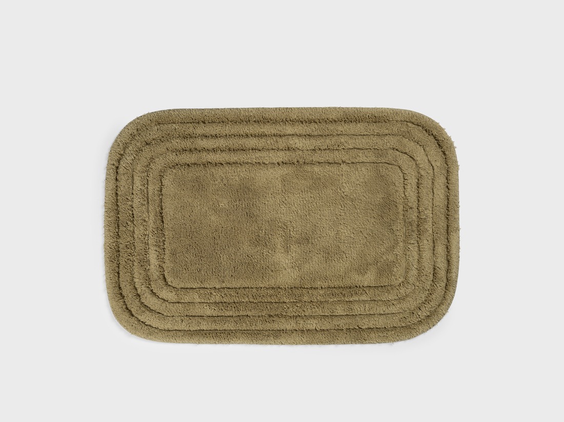 Tapis de bain ovale vert olive 60x90