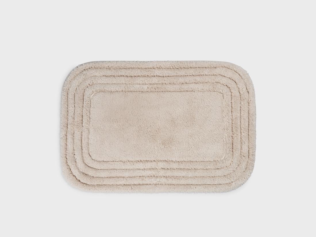 Tapis de bain ovale blanc sable 60x90