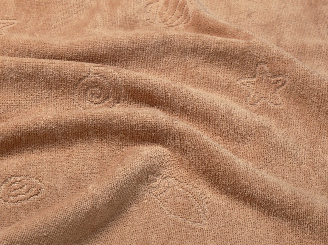 Badponcho velours seashell terracotta