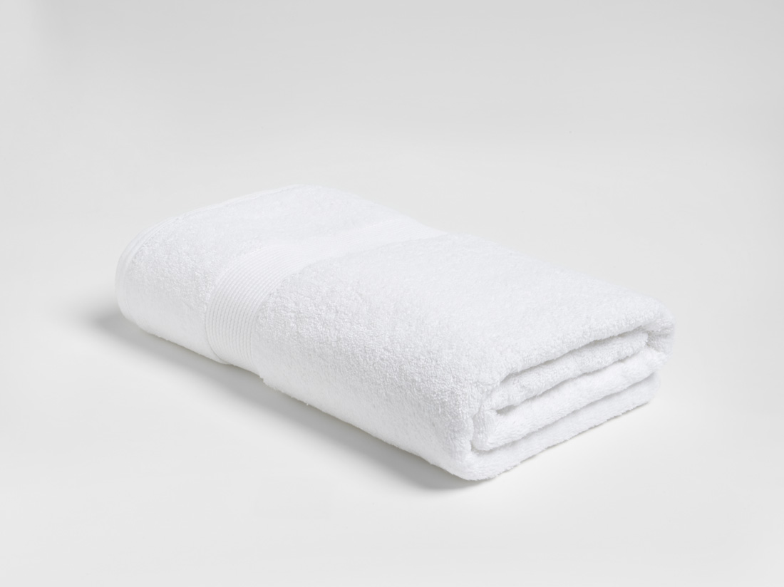 Serviette de bain éponge blanc pur 100x150 - 1 pc