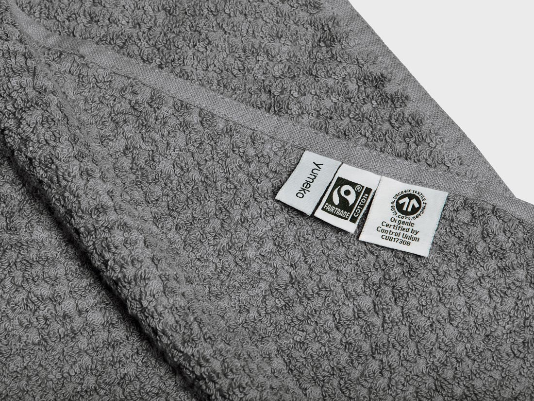 Duschlakan dots dark grey 70x140 - 2 stycken