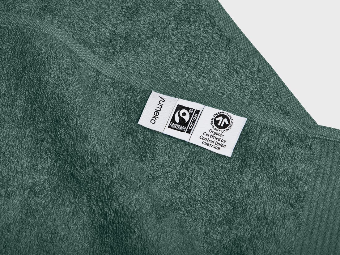 Serviettes éponge vert forêt 50x100