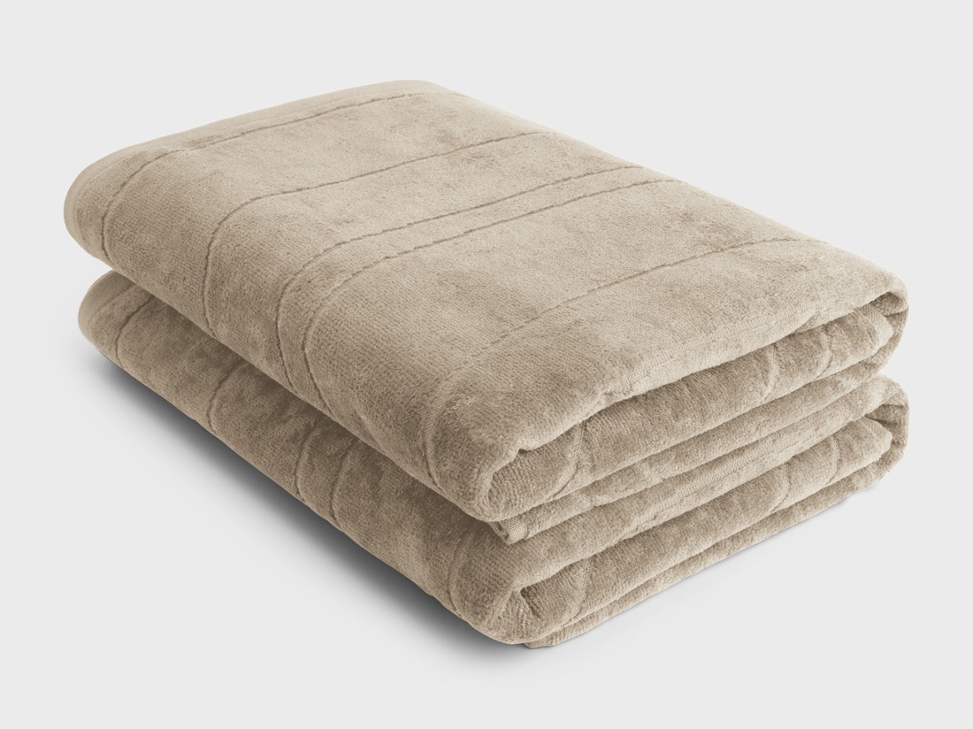 Serviettes de douche en velours taupe classique 70x140 - 2 pcs