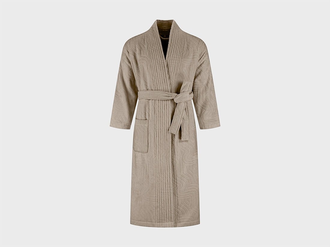 Bademantel Velours Classic Taupe