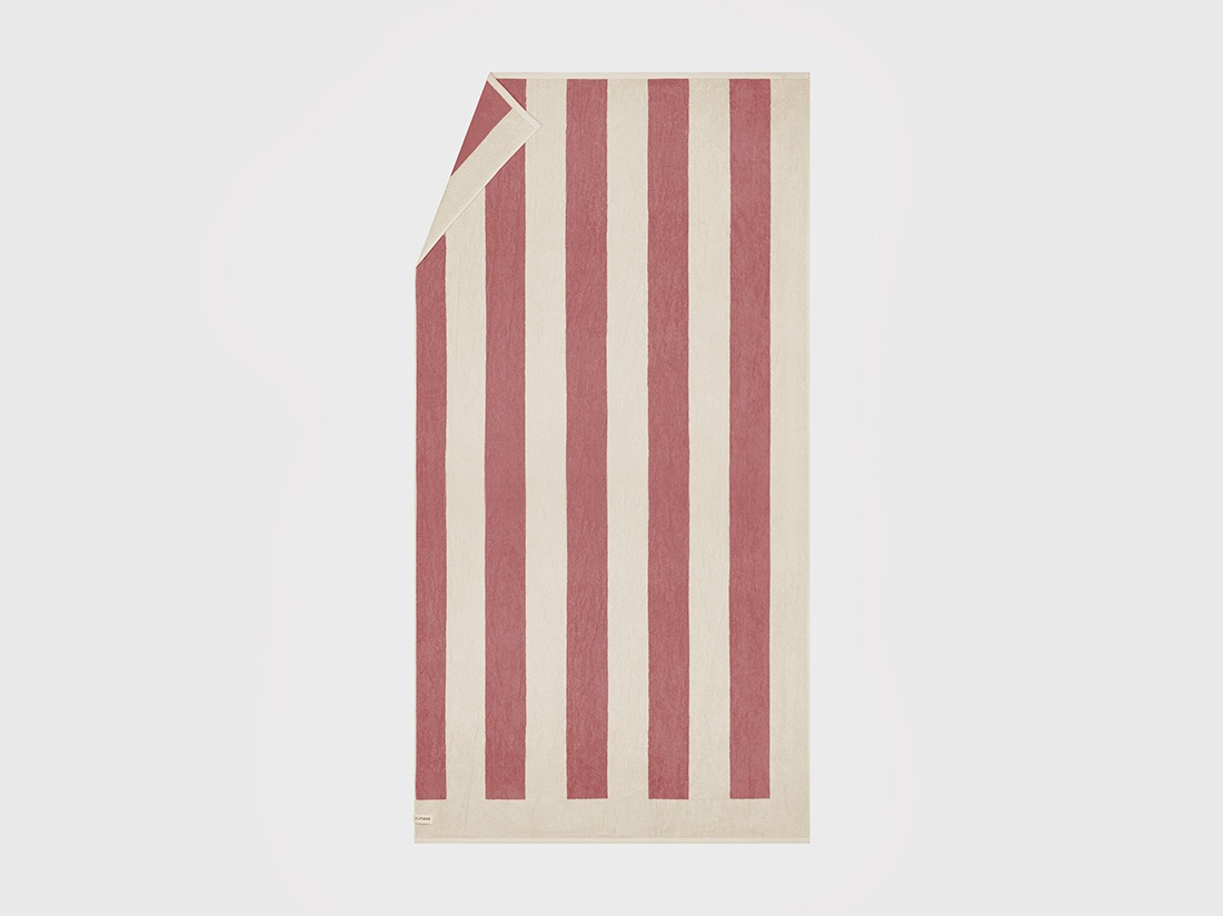 Strandlaken velours blush rose stripe 100x180 - 1 st