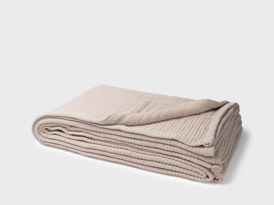 Couvre-lit en coton taupe clair