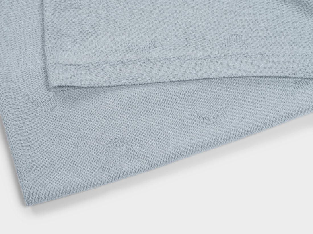 Kinderdecke Baumwolle Moon Faded Blue 100x150