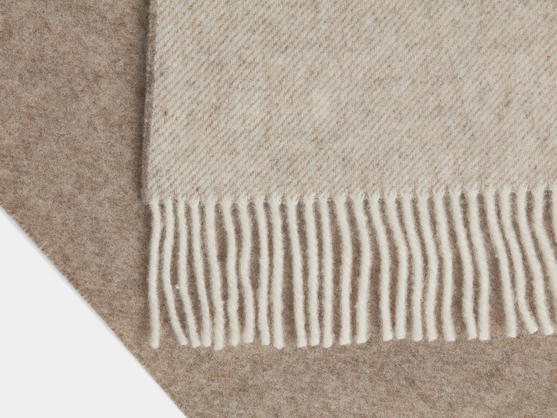 Filt i merinoull camel melange 150x210