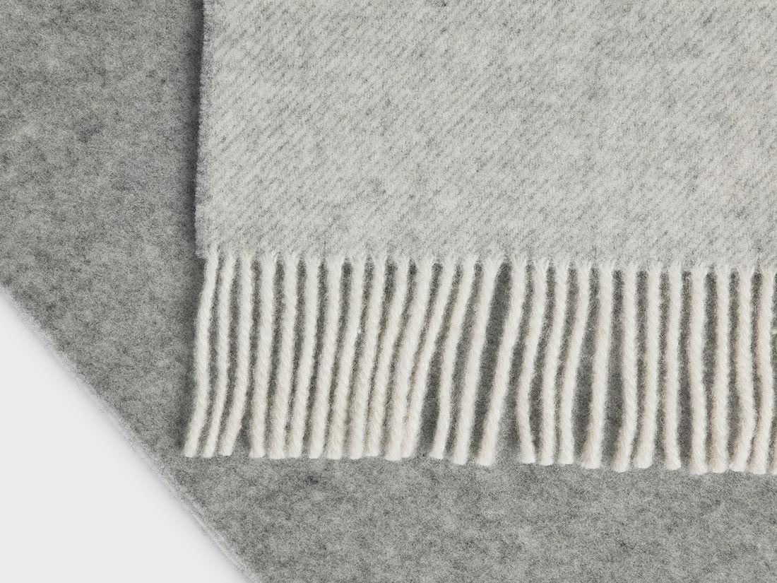 Merinowollen deken grey melange 150x210