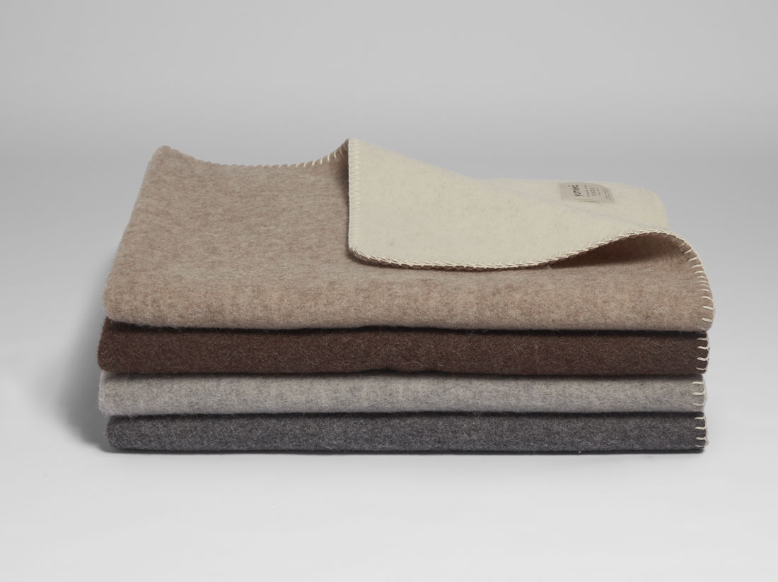 Filt i merinoull grey melange 150x220